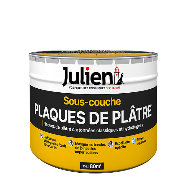 JULIEN - Sous couche plaque de plâtre J6 - Blanc mat - 10L - large