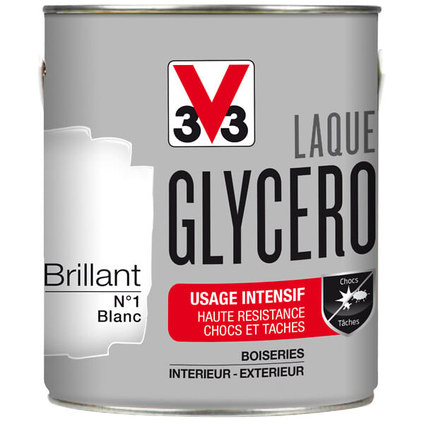 V33 PEINTURE - Peinture laque Glycero - Blanc - Brillant - 2L - large