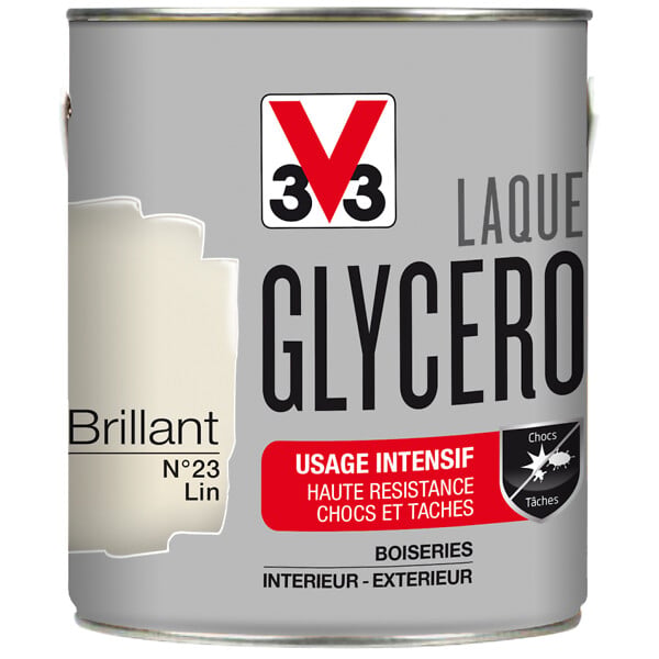 V33 PEINTURE - Peinture laque Glycero - Lin - Brillant - 2L - large