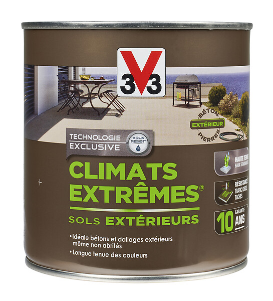 V33 PEINTURE - Peinture sol Climats Extrêmes Satin Pierre Pot 0.5l - large
