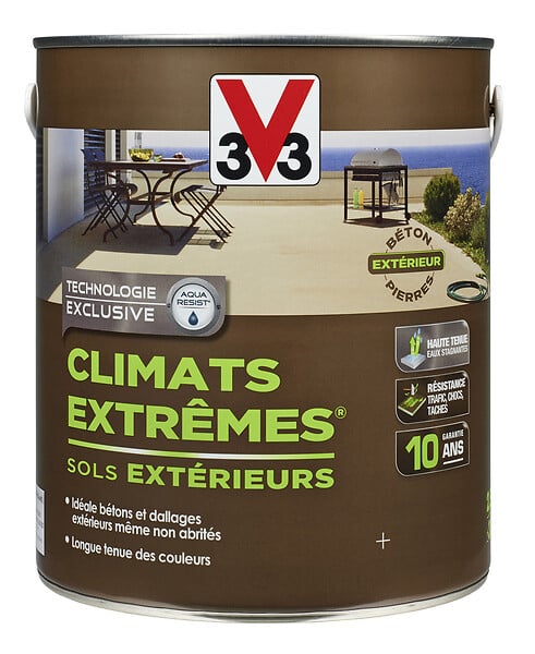 V33 PEINTURE - Peinture sol exterieur Climats extremes - Satin blanc - 2.5L - large