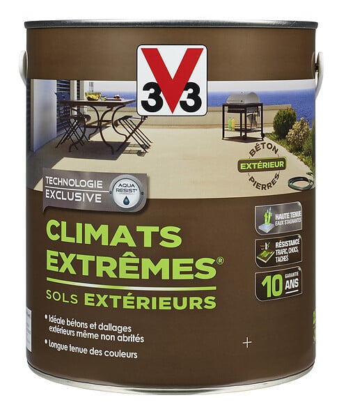 V33 PEINTURE - Peinture sol extérieur Climats Extrêmes Pierre satiné 2.5L - large