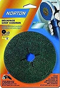 NORTON - Lot 3 disques abrasifs fibres 127mm grain 36 - large