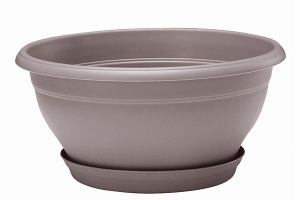 POETIC - Coupe Lotus avec soucoupe 30cm - Taupe - large