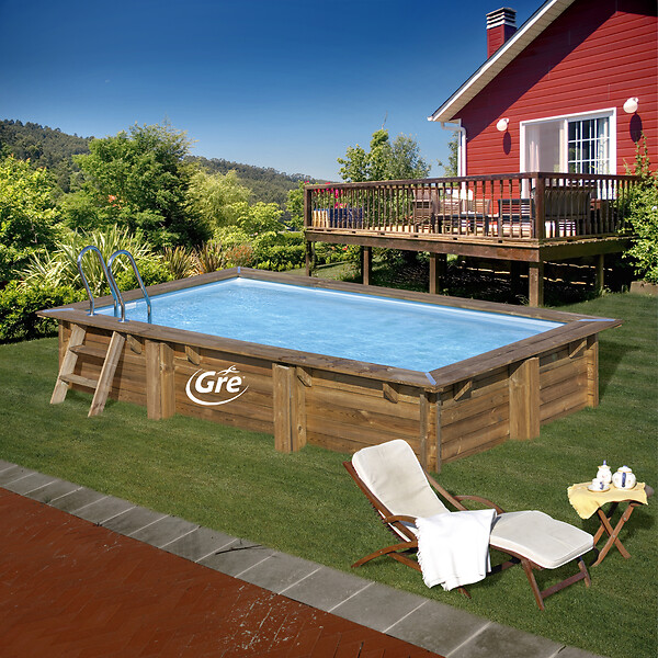 SUNBAY - Piscine bois rectangulaire MARBELLA 2 - 4,20m x 2,70m x H. 1,17m - large