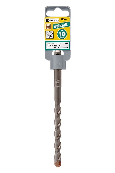 WOLFCRAFT - Foret SDS+ D10x160mm - Carbure - Pour béton et maçonnerie - large