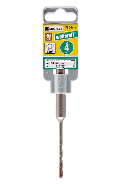 WOLFCRAFT - Foret SDS-plus béton et pierre - D4.0mm - L110mm - large