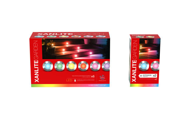 XANLITE - 2 spots LED encastrables inox - RVB blanc 4000K - IP67 - large