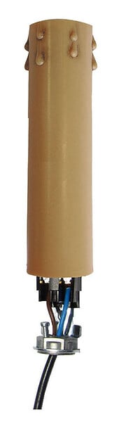 TIBELEC - Bougie E14 - Plastique - Marron clair - Hauteur 85 mm - large