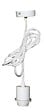 TIBELEC - Monture metal blanc e27 60w max & fil tissu blanc - vignette