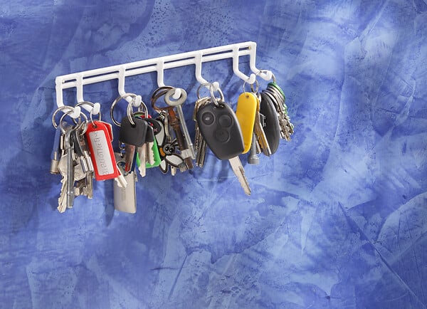MOTTEZ - Rack 7 mini-crochets en fil acier peint - large