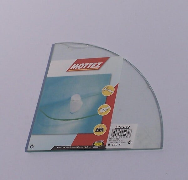 MOTTEZ - Tablette en verre - Rond - L.25xl.25cm - large