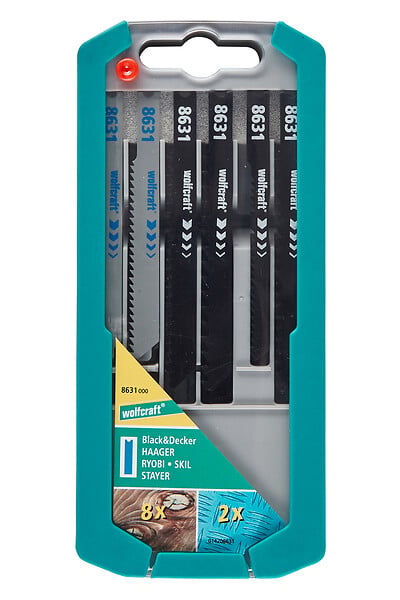 WOLFCRAFT - Coffret de lames de scie sauteuse - Acier - 10 pièces - large