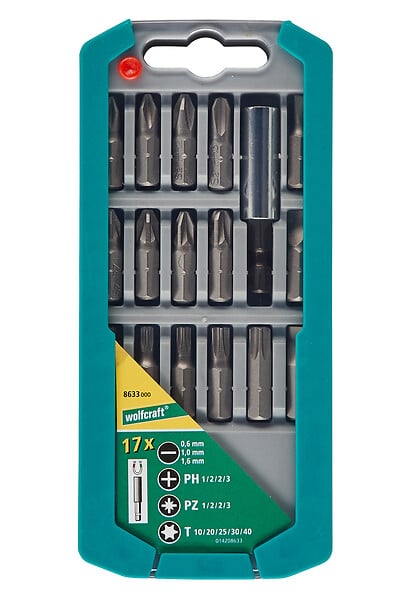 WOLFCRAFT - Coffret embouts vissage acier S2 - 17 pièces - large