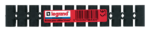 LEGRAND - Borne de raccordement Nylbloc - Noir - 12 plots de 16mm2 - 76A - large