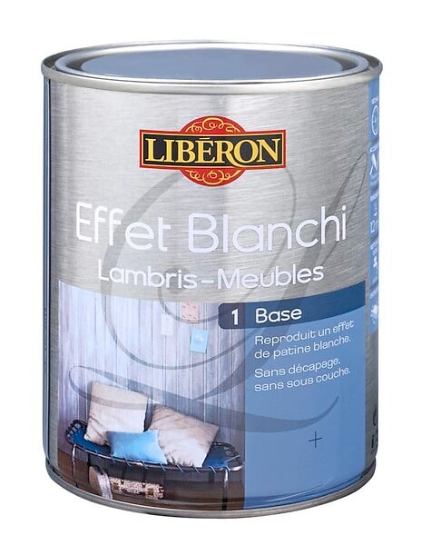 LIBERON - Effet patine blanche Toile de lin - 1L - large