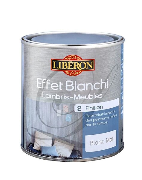 LIBERON - Finition décorative Effet Blanchi Blanc 0.5L - large