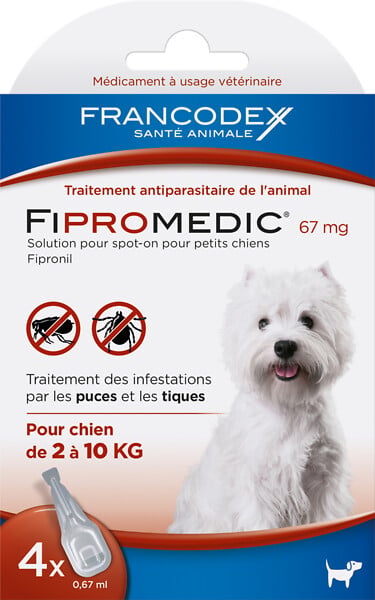 FRANCODEX - Pipettes antiparasitaires chien - Fipromédic - 4 pipettes - large