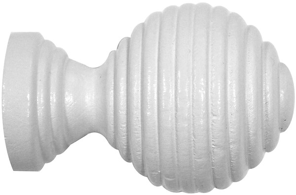 MOBOIS - Embouts boule cannelé à visser - Blanc laqué - Diam.20mm - large