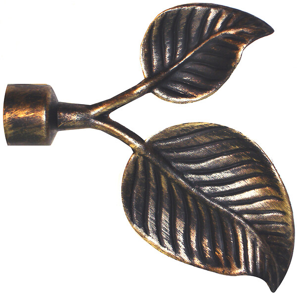MOBOIS - Lot de 2 embouts feuille métal bronze - Diam.20mm - large