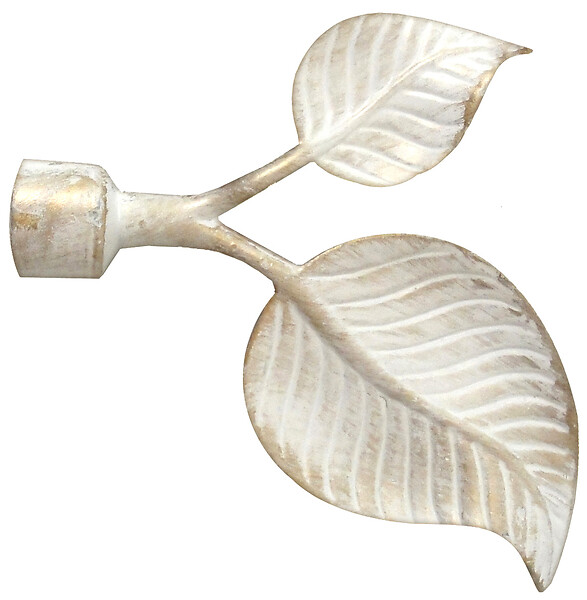 MOBOIS - Embouts double feuille métal blanc patiné - Diam.20mm - large