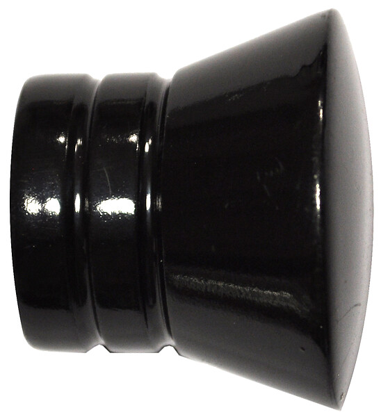 MOBOIS - Embout pommeau strié métal - Noir brillant - Diam.20mm - large