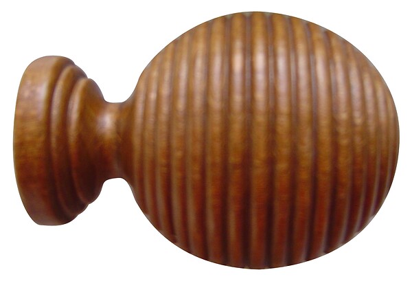 MOBOIS - Embout boule cannelé bois à visser - Décor chêne - Diam.28mm - large