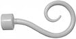 MOBOIS - Embout tringle à rideaux, crosse diamètre 20mm métal blanc - vignette