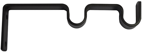 MOBOIS - Lot de 2 supports de tringle doubles métal noir - Diam.16mm - large