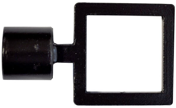 MOBOIS - Embout tringle à rideaux, carré diamètre 16mm métal noir - large