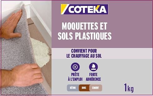 COTEKA - Colle moquette-sols plastique 1kg - large