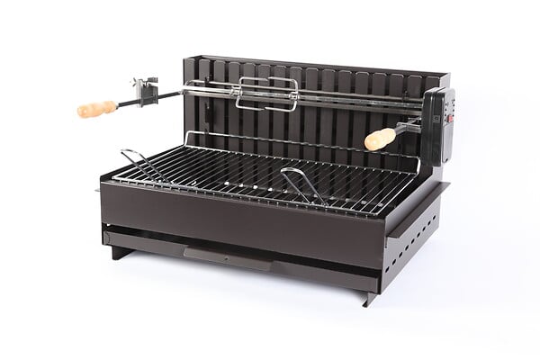 LE MARQUIER - Barbecue à charbon acier double foyer Vulcain TB noir - large