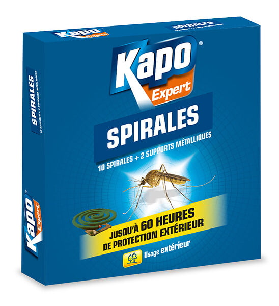 KAPO - Insecticide Moustiques 10 Spirales + 2 supports - large