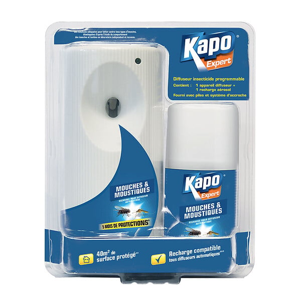 KAPO - Diffuseur automatique Mouches-Moustiques +1 recharge - large