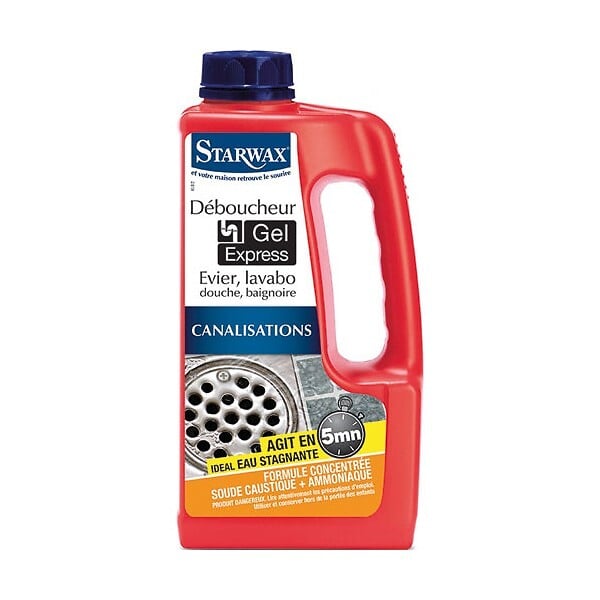 STARWAX - Déboucheur Cuisine-Salle de bains Gel express 5mn 1l - large