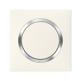 LEGRAND - Plaque carrée dooxie 1 poste finition blanc avec bague effet chrome - large