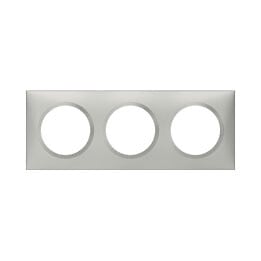 LEGRAND - Plaque carrée dooxie 3 postes finition effet aluminium - large