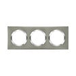 LEGRAND - Plaque carrée dooxie 3 postes finition effet inox brossé - vignette