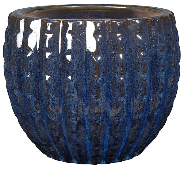 DEROMA - Pot Majorelle assorti en terre cuite émaillée - 20cm - large