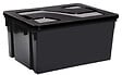 EDA - Bac de manutention gris 50 litres avec couvercle noir - vignette