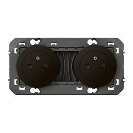 LEGRAND - Double prise de courant 2P+T Surface dooxie 16A précâblées noir - large