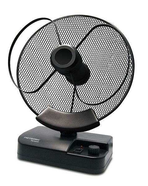 METRONIC - Antenne d'intérieur amplifiée FM-DAB+ 4K 59dB - noire - large