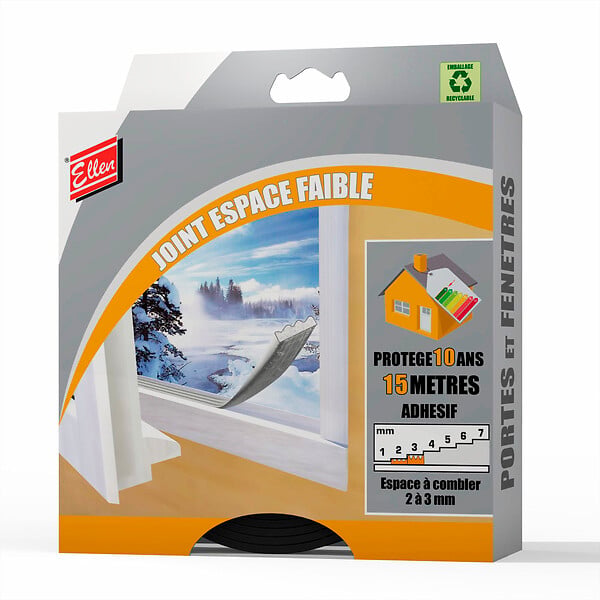 ELLEN - Joint d'Isolation ELLEN Espace Faible Noir L.15m - large
