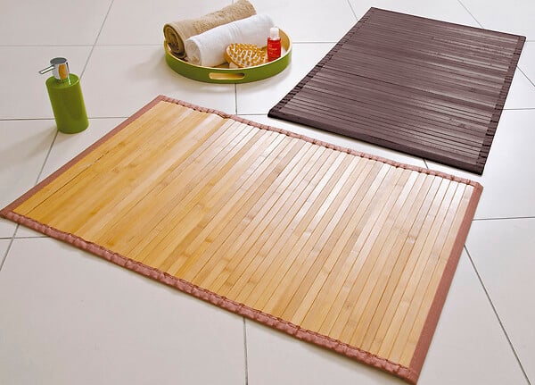 MSV - Tapis de bain en bambou Yalong - Beige - L.80xl.50cm - large