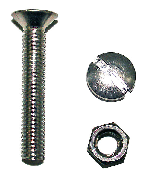 COTEKA - 28 boulons tête fraisée fendue acier zingué 3x25mm - large