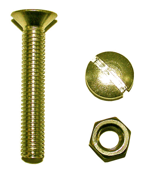 COTEKA - 8 boulons tête fraisée fendue laiton 4x20mm - large