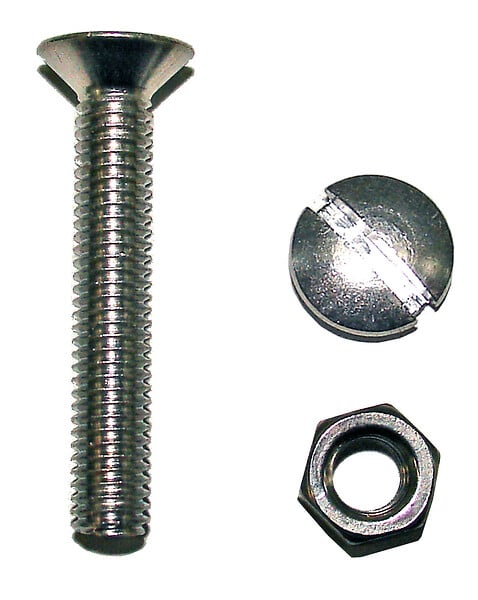 COTEKA - 16 boulons tête fraisée fendue acier zingué 4x30mm - large