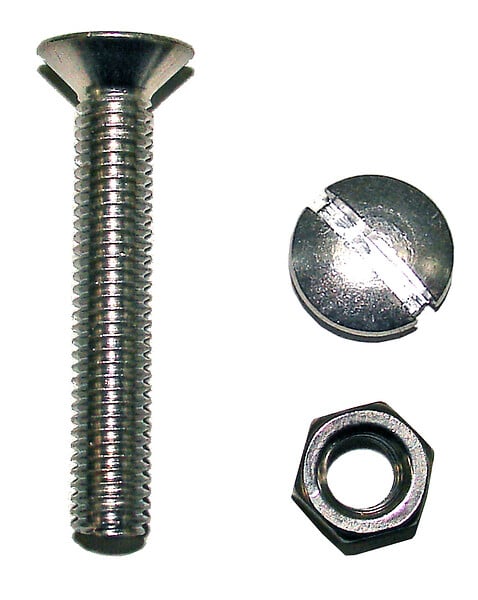COTEKA - 10 boulons tête fraisée fendue acier zingué 4x50mm - large