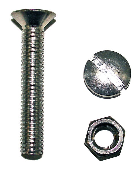COTEKA - 16 boulons tête fraisée fendue acier zingué 5x16mm - large