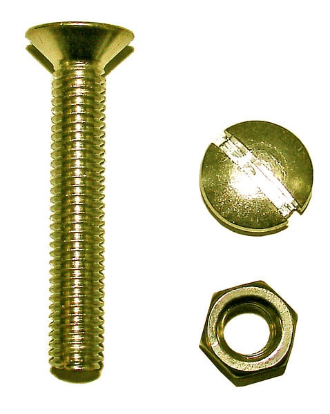 COTEKA - 2 boulons tête fraisée fendue laiton 5x50mm - large